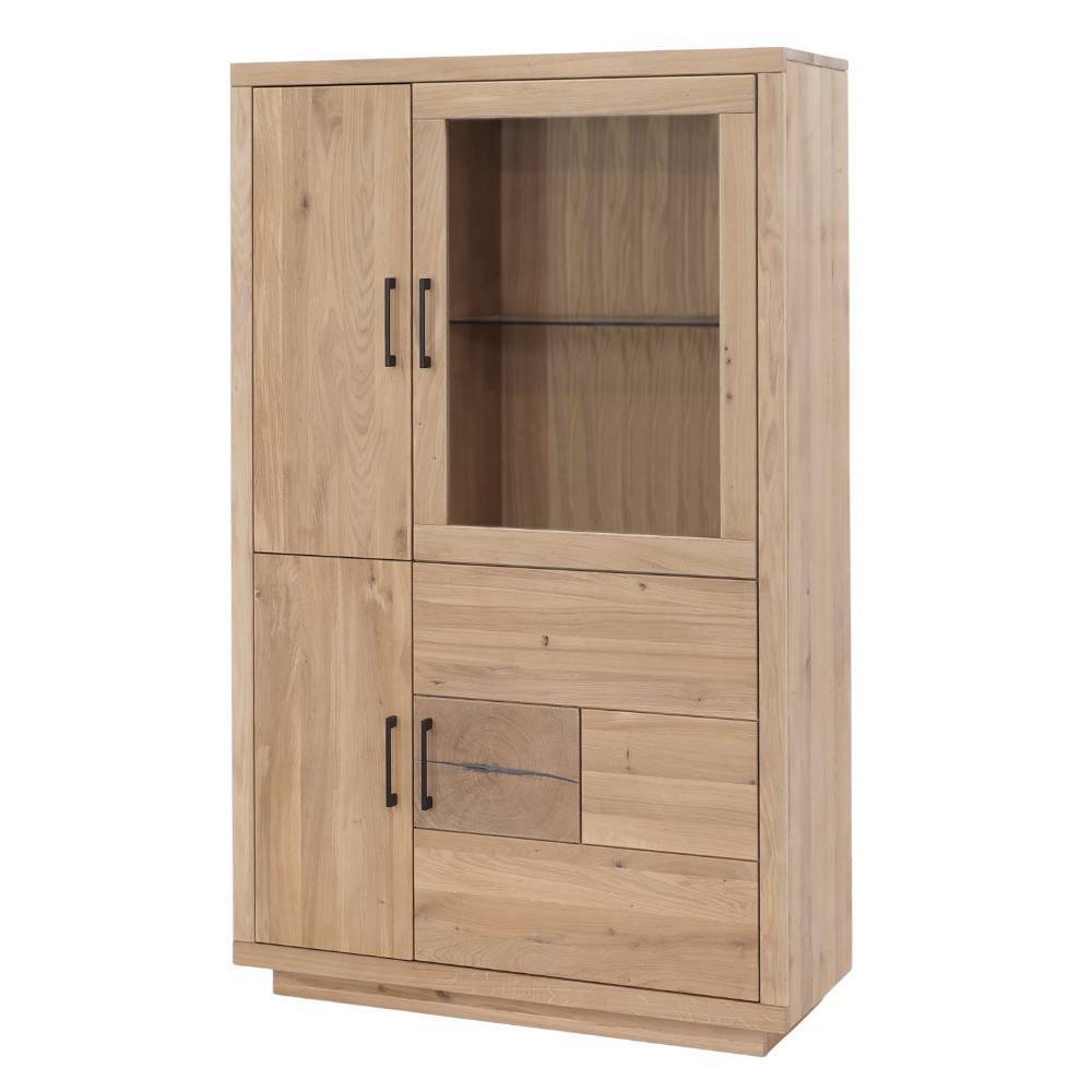 Schrankvitrine aus Eiche Massivholz - Buzia