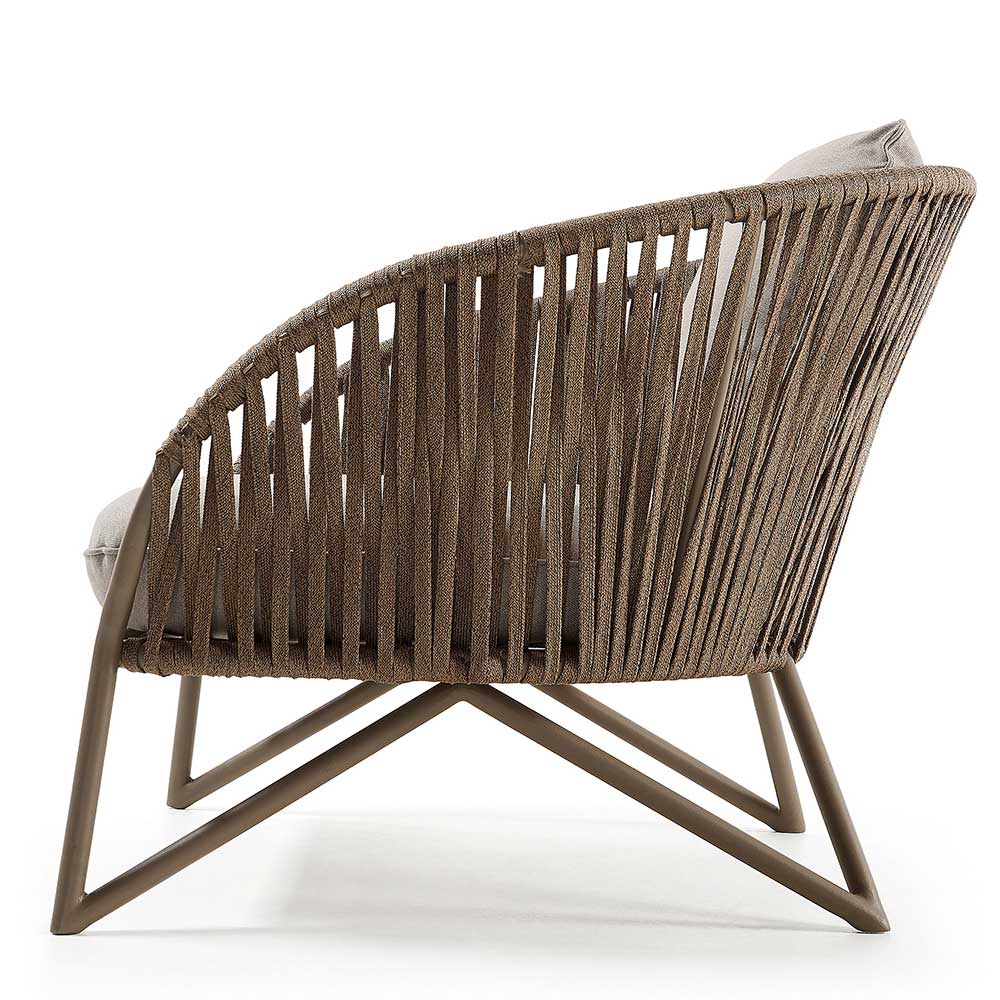 Sessel aus Seilgeflecht in Hellbraun & Beige - Rosmani