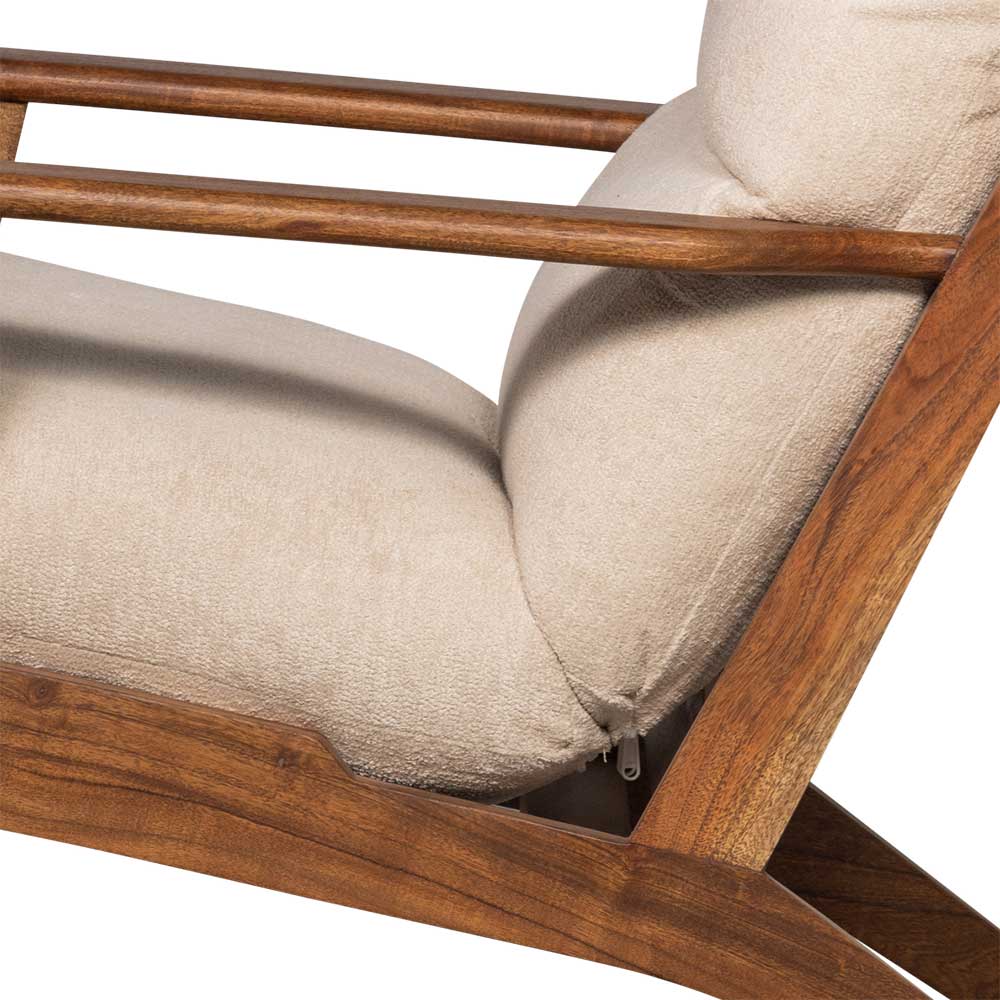 Design Sessel aus Akazienholz mit Polster - Meyden