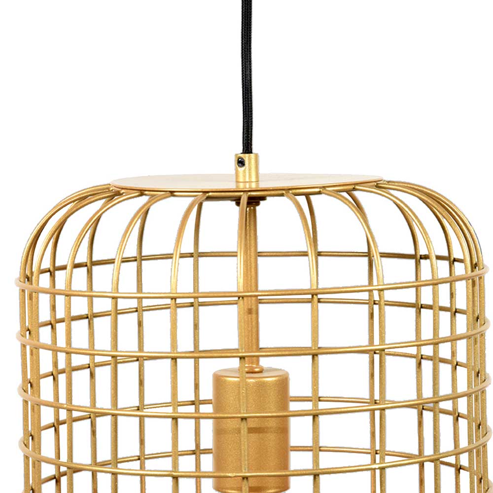 Hängelampe aus Gitter-Lampenschirm in Gold - Salmasion