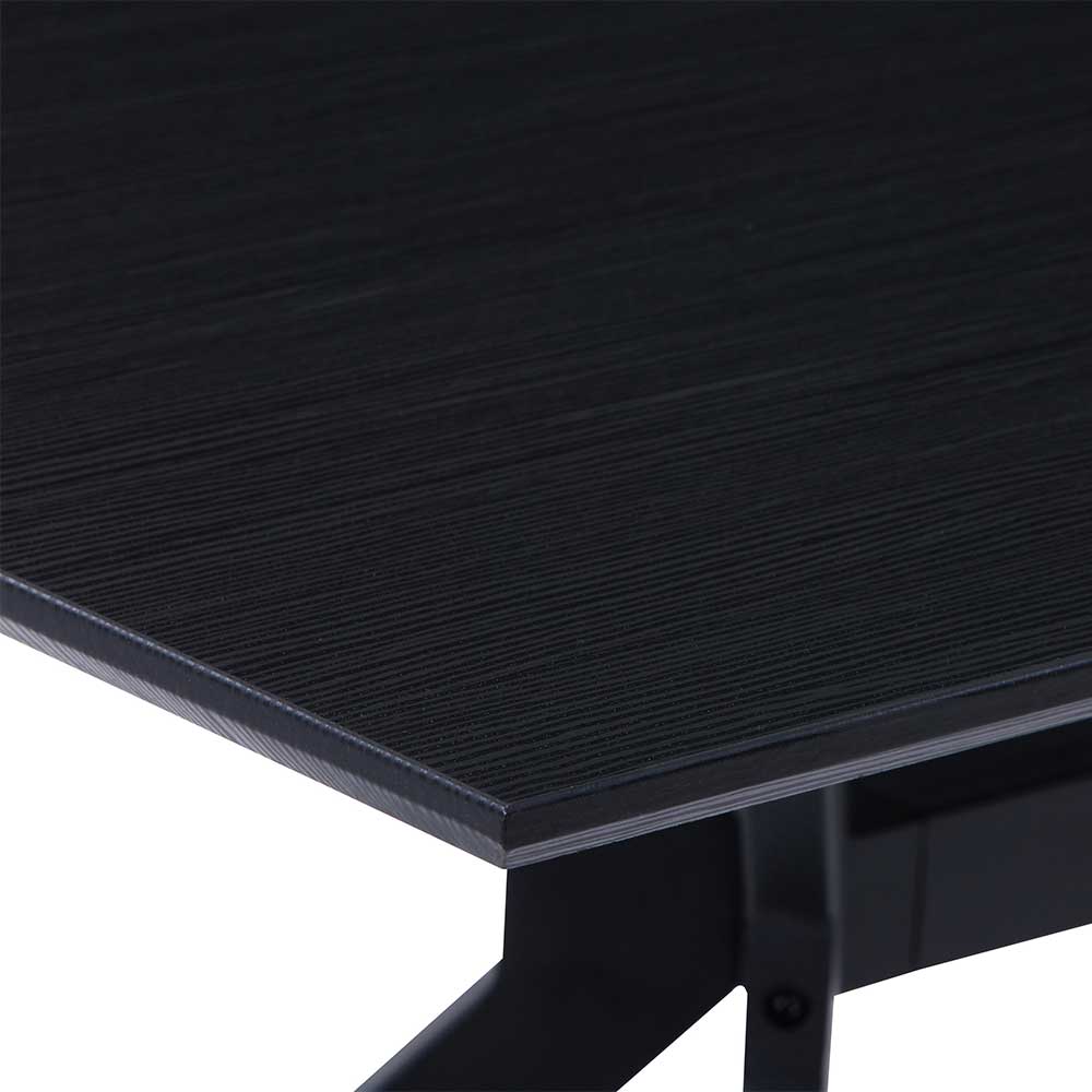 180x90 Industry Tisch in Anthrazit & Schwarz - Gerolamo