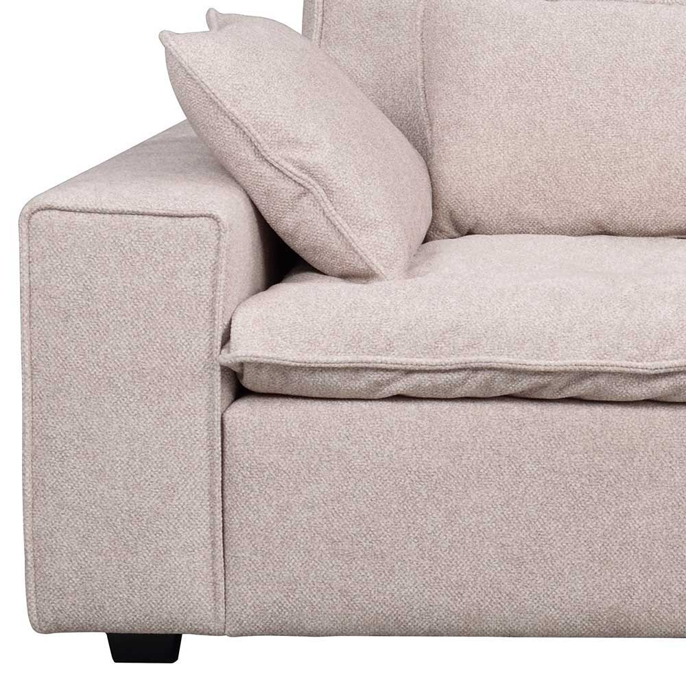 Dreier Sofa in Beige Stoffbezug - Praia