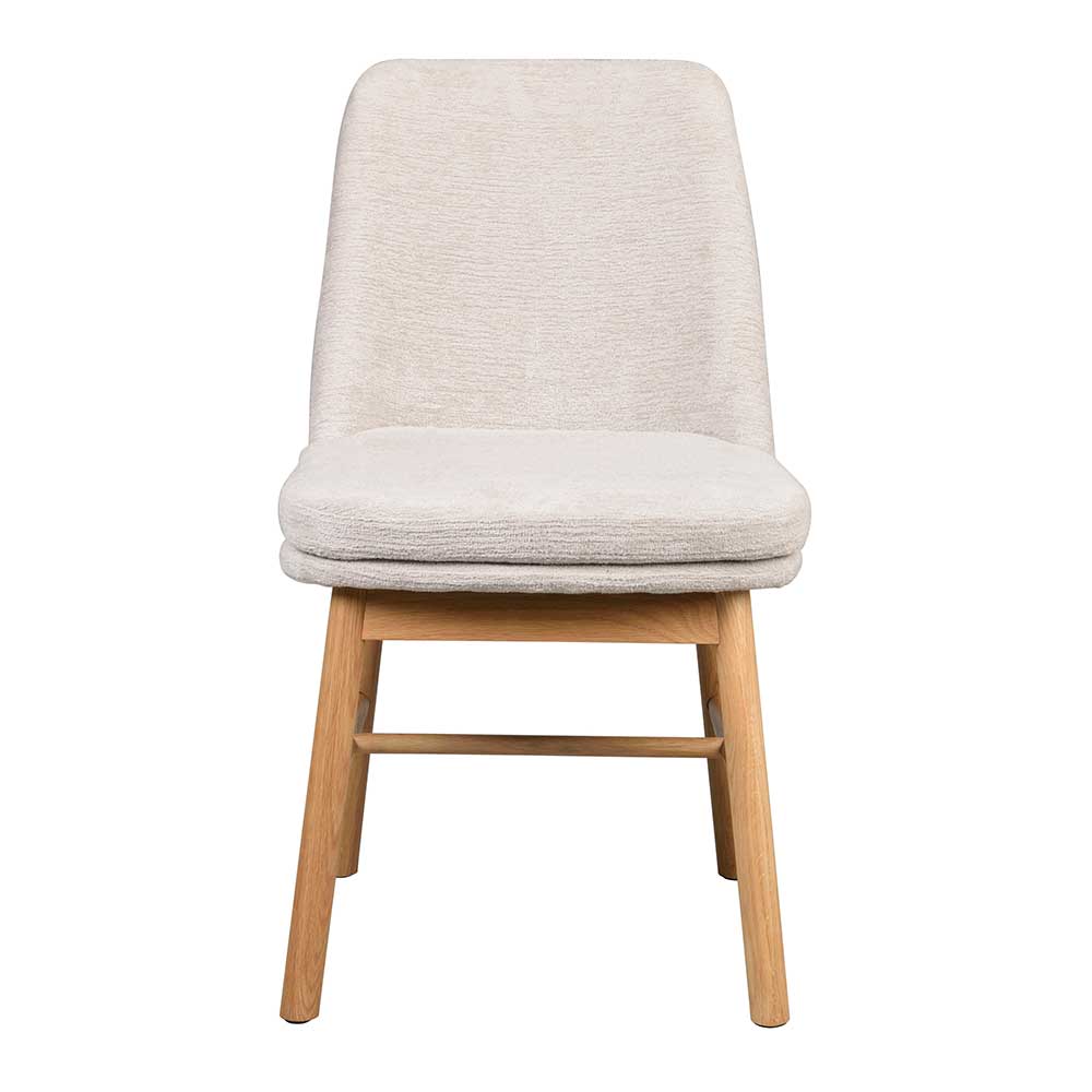 Polsterstühle aus Strukturstoff in Creme - Blacki (2er Set)