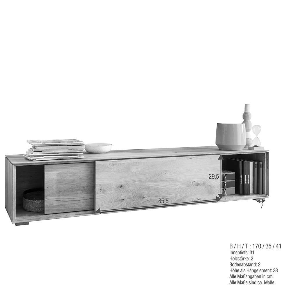 Wildeiche Wohnwand Set - Sinta (vierteilig)