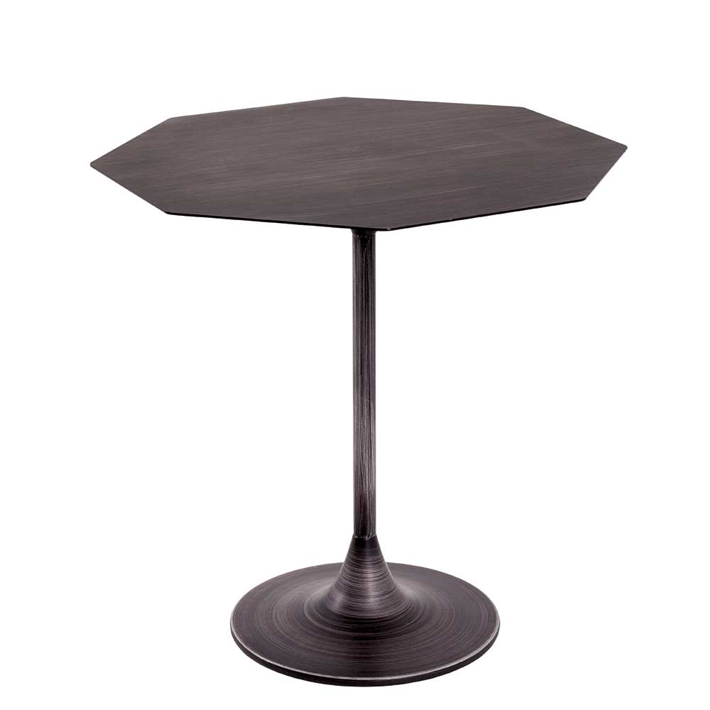 45x47x45 Achteckiger Metalltisch in Schwarz - Tomi