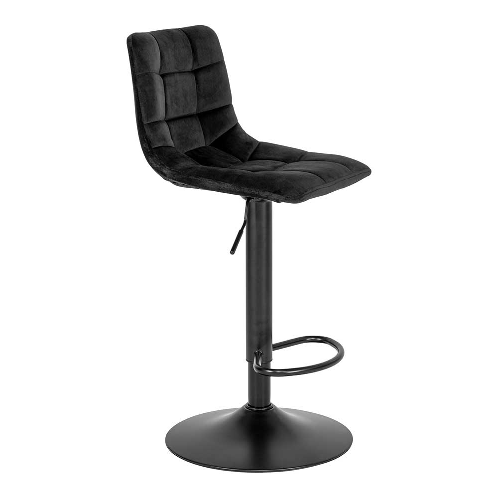 Samt Barstühle durch Gasdruck verstellbar - Rivagos (2er Set)