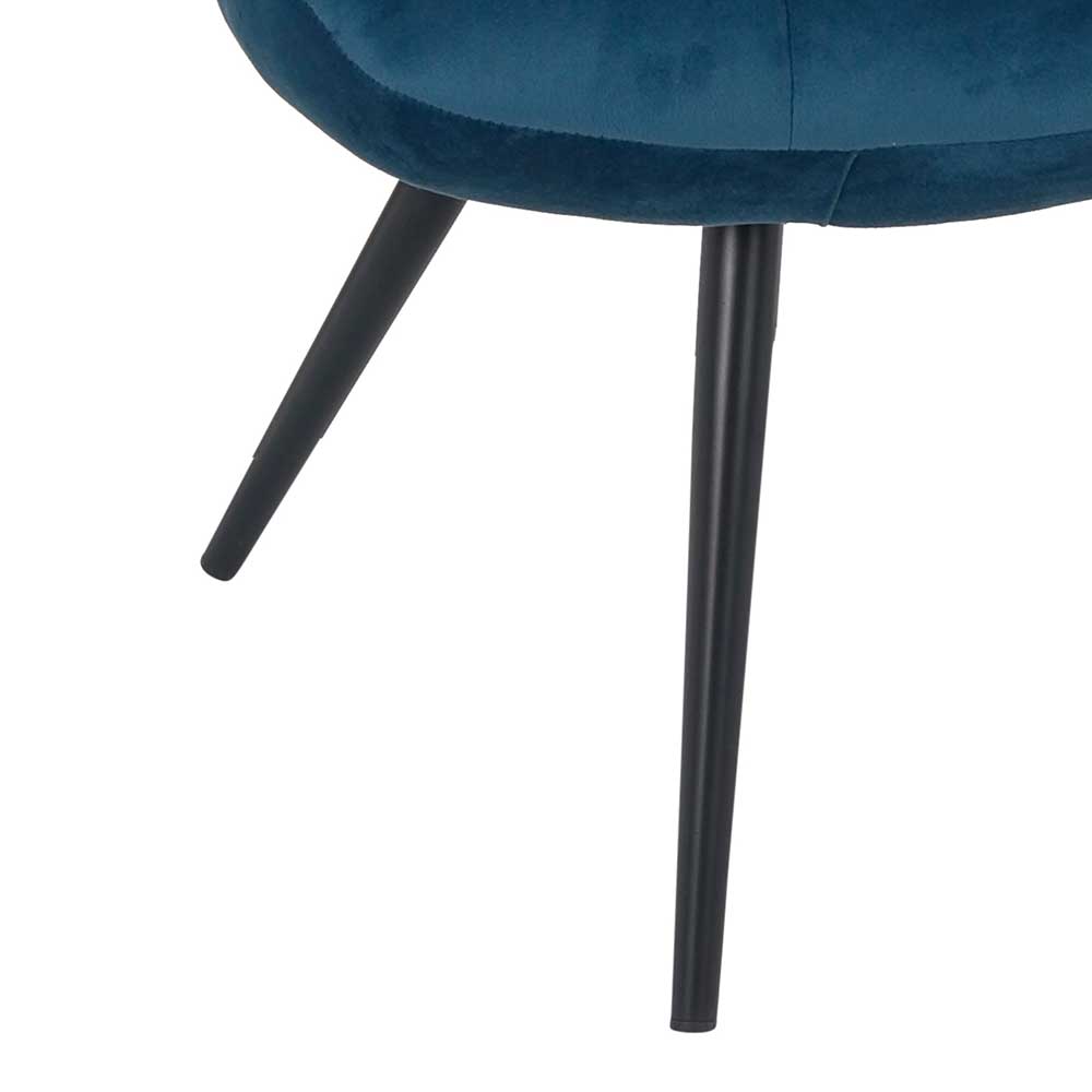 76x86x86 Samt Loungestuhl in Blau - Sixtys