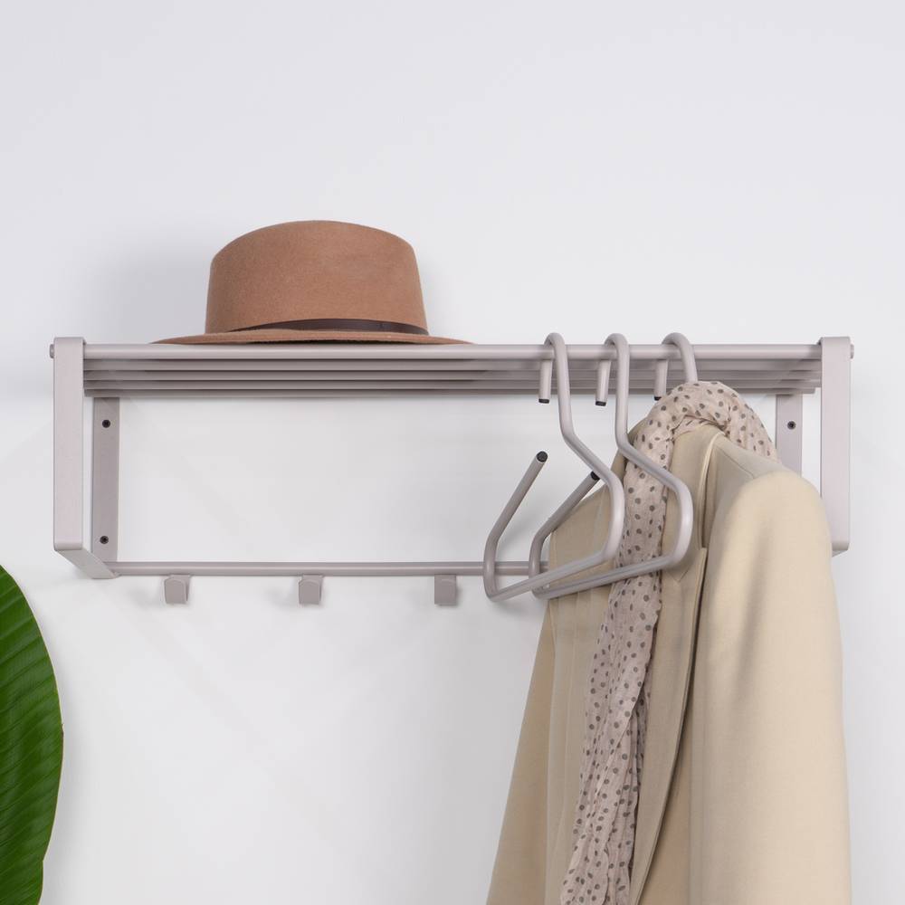 Wandgarderobe in Taupe Stahl - Mouse