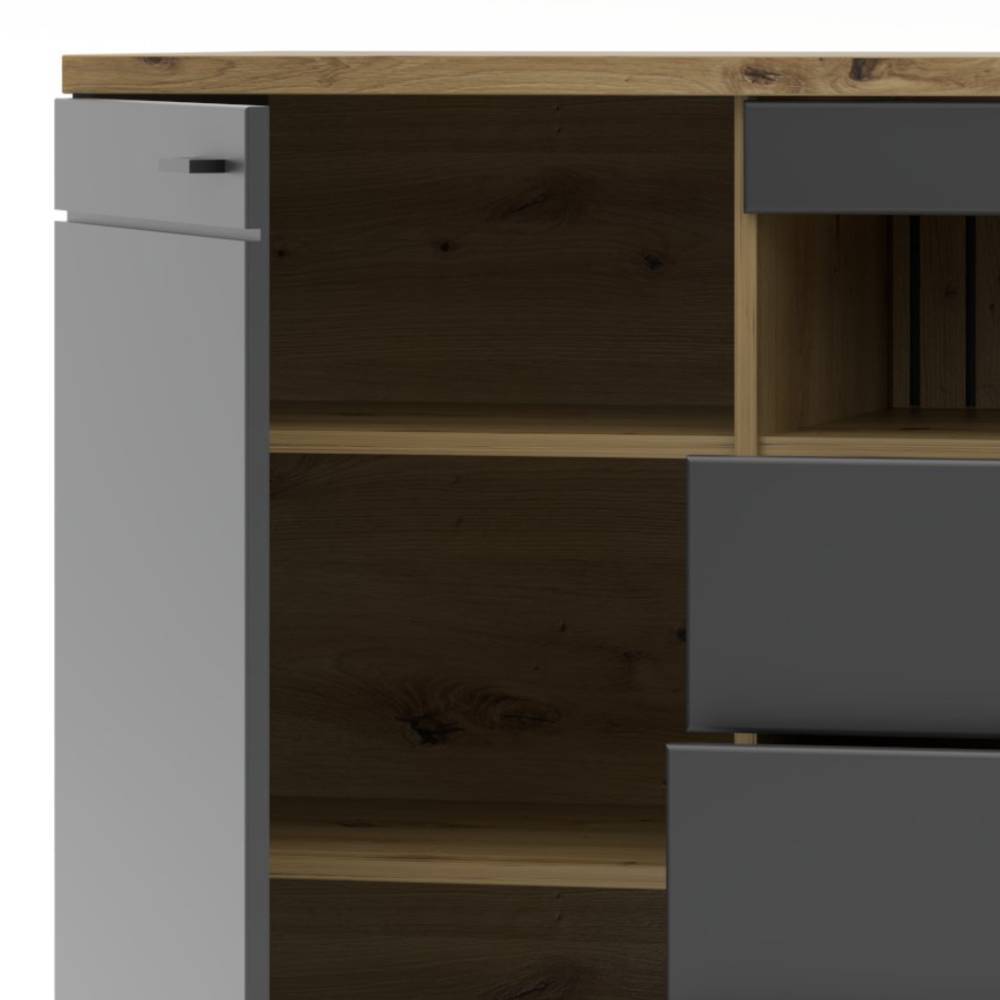 Sideboard in mattem Dunkelgrau - Azar