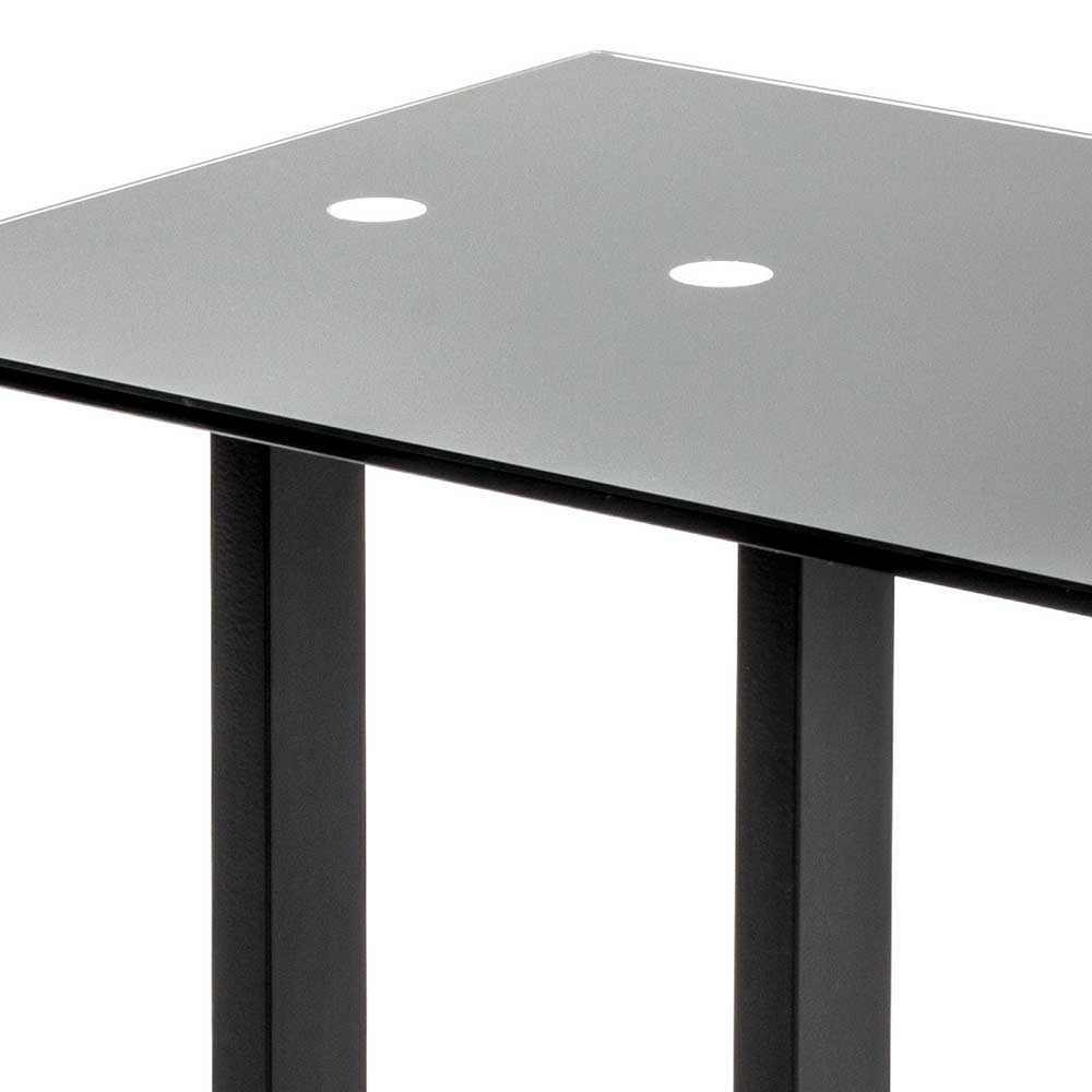 Design Anstelltisch aus Schwarzglas - Anzitano