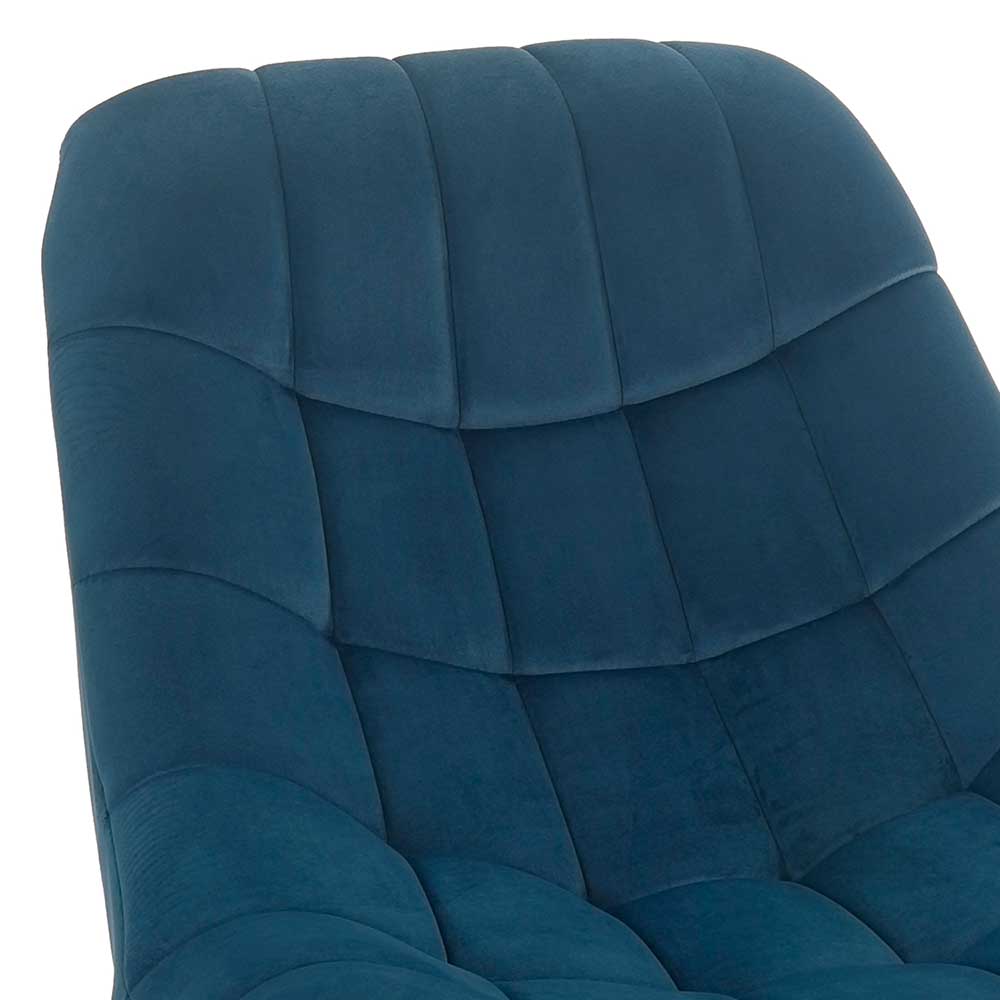 76x86x86 Samt Loungestuhl in Blau - Sixtys