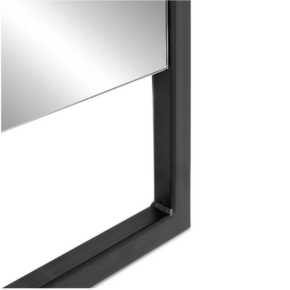 Design-Hängespiegel mit Stahlrahmen in Schwarz - Rovertac