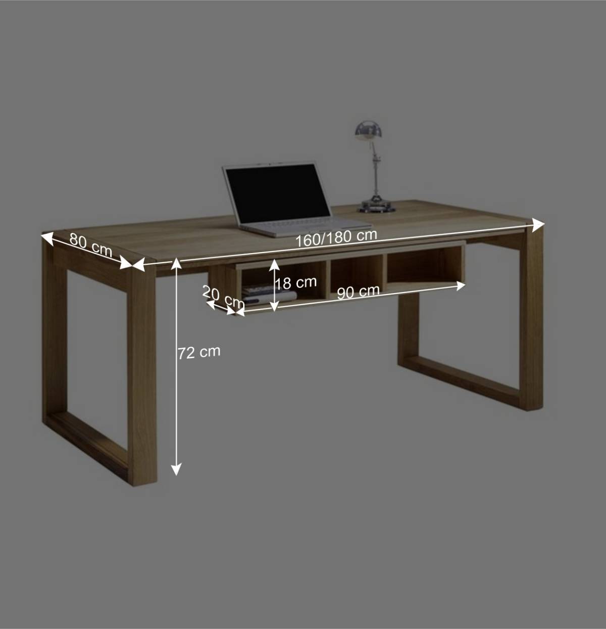 Computer Schreibtisch Natrius aus Wildeiche Massivholz