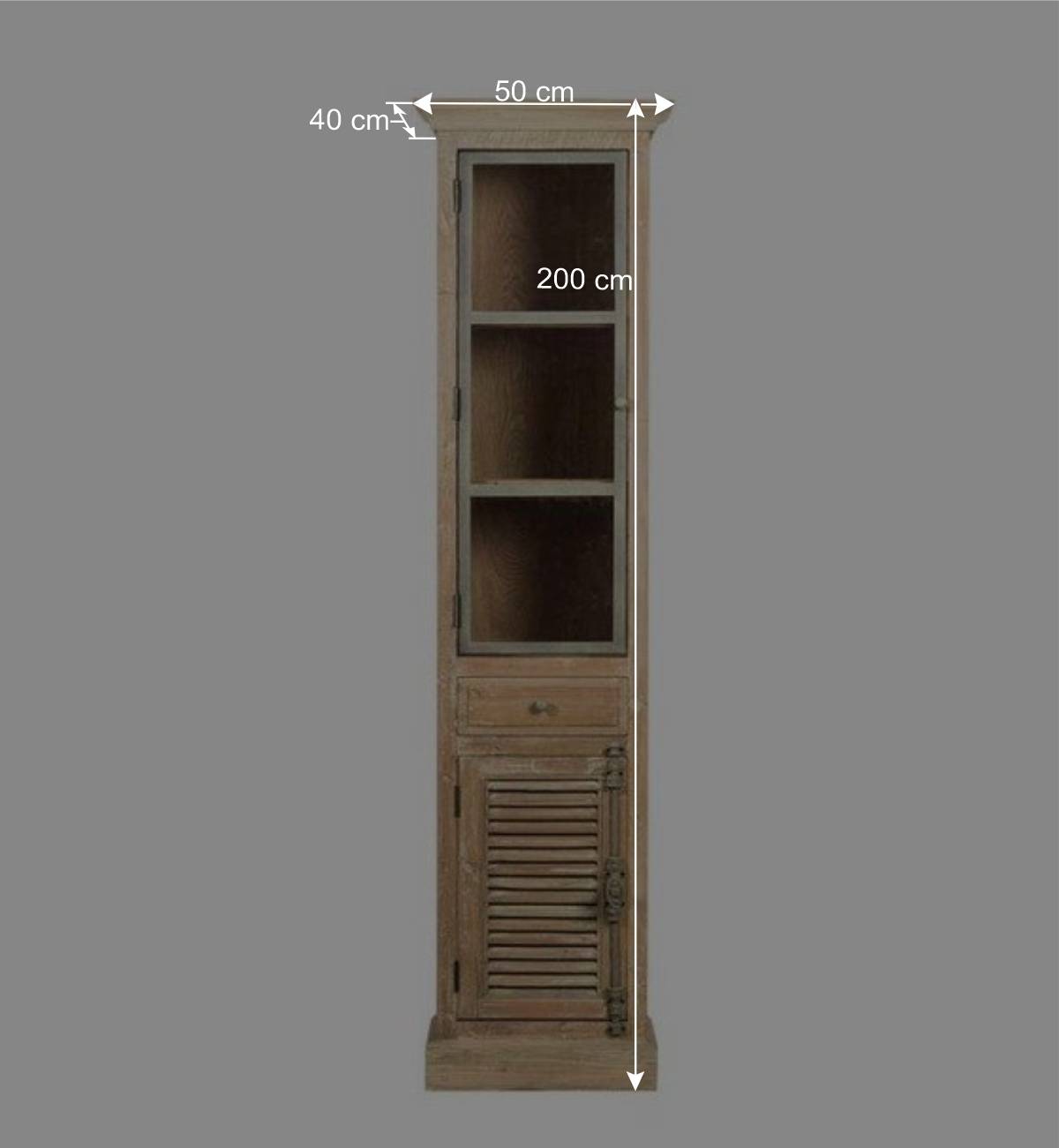 Bad Vitrinenschrank mit Glastür Harrosands & Lamellentür