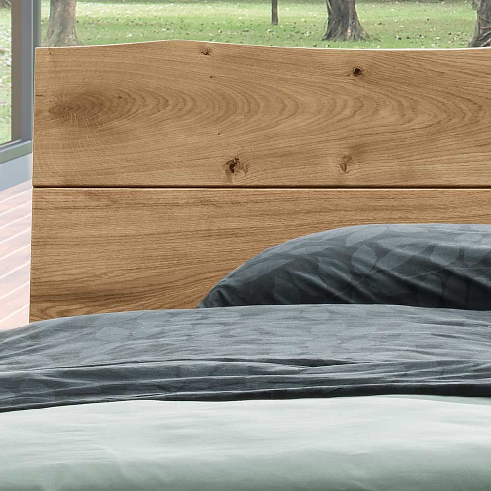 Wildeiche Holzbett auf Kufen - Yunves