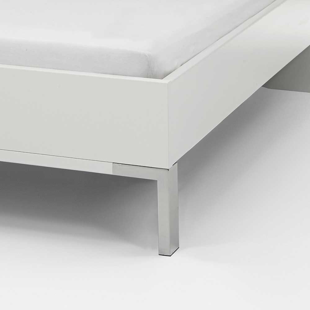 Doppelbett Elburg mit Polsterkopfteil in Grau Braun