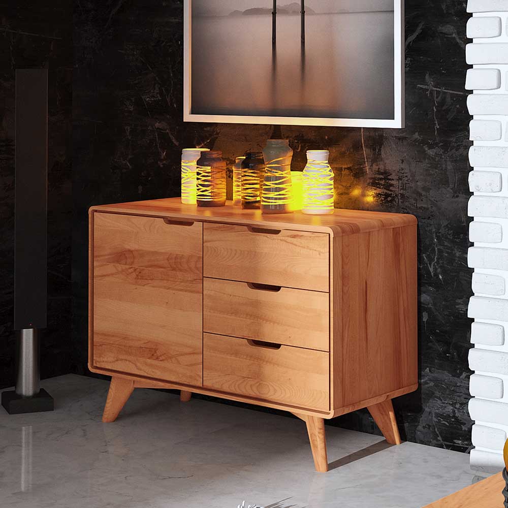 Holz Kommode mit Tür & 3 Schubladen - Junola I