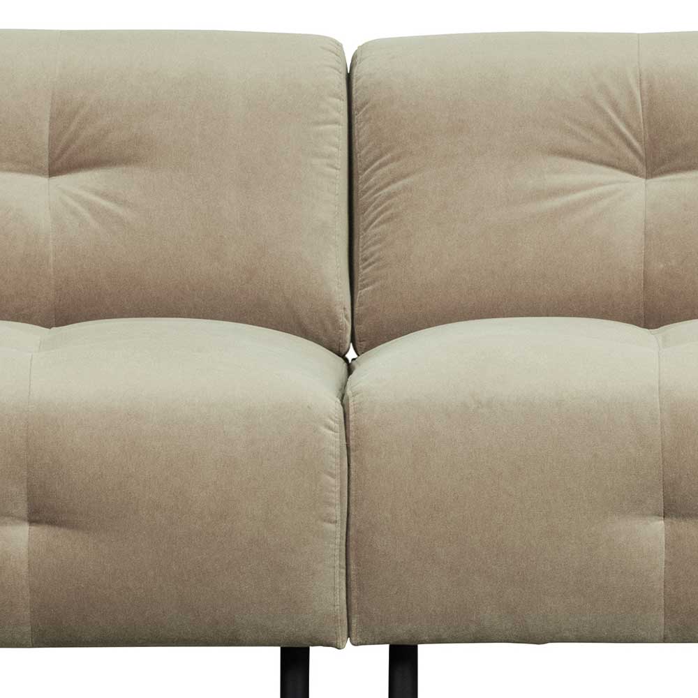 Wohnzimmercouch in Cremefarben Samt - Carry