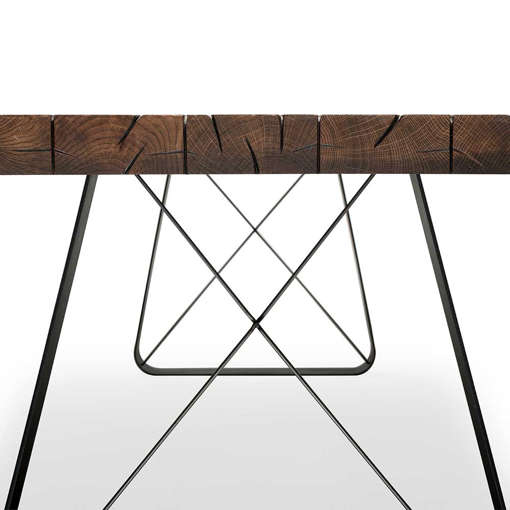 Asteiche Industrial Tisch mit Stahl Gestell - Ventida