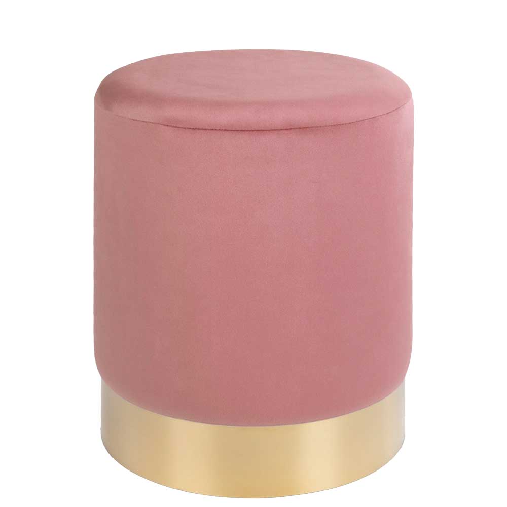 Polsterhocker in Rosa & Messingfarben - Ontentas