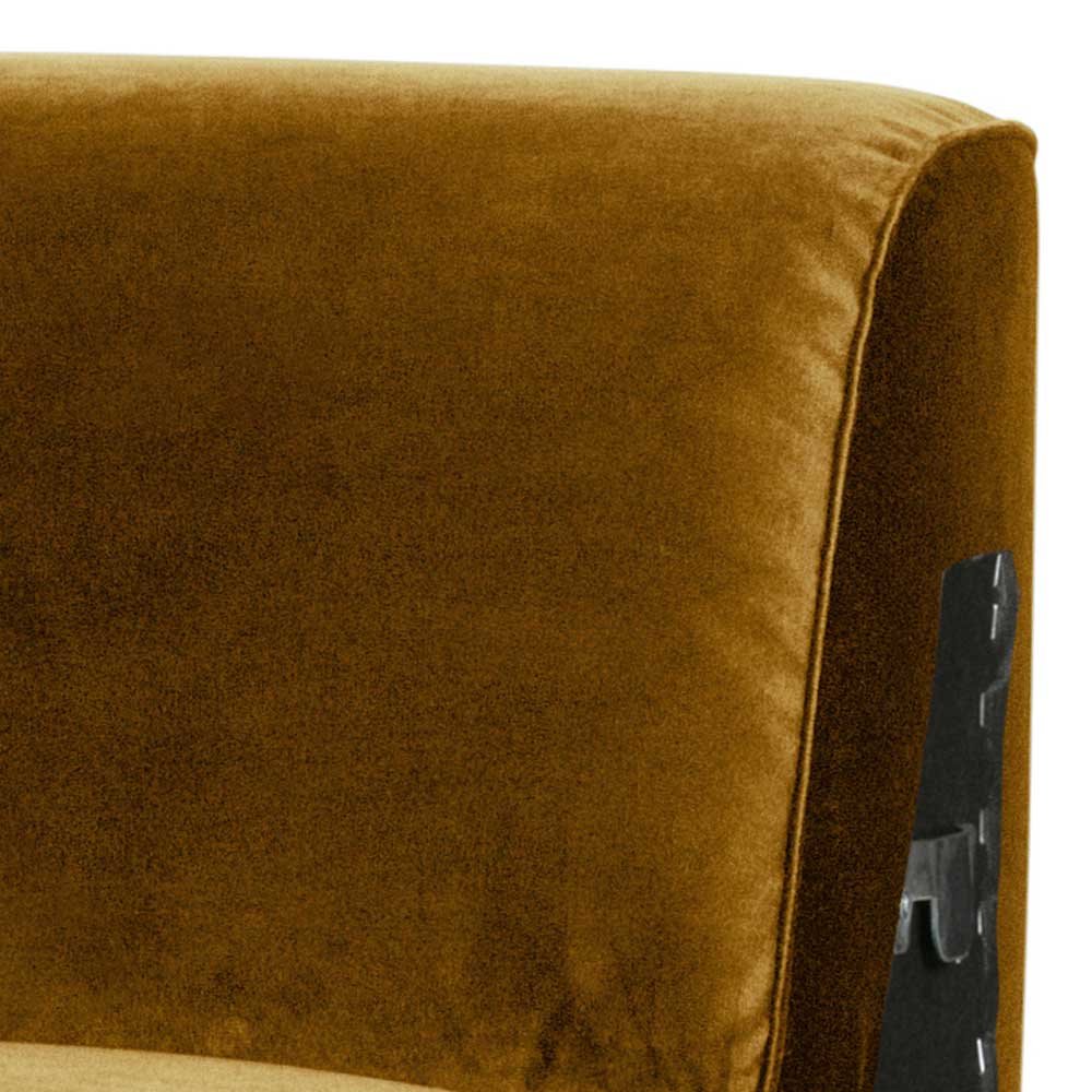 Samt 1-Sitzer Sofa-Element in Honigfarben - Purkina
