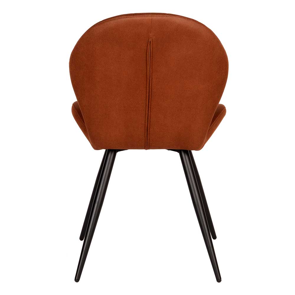 Polsterstuhl aus Microfaser in Cognac Braun - Flippo (2er Set)