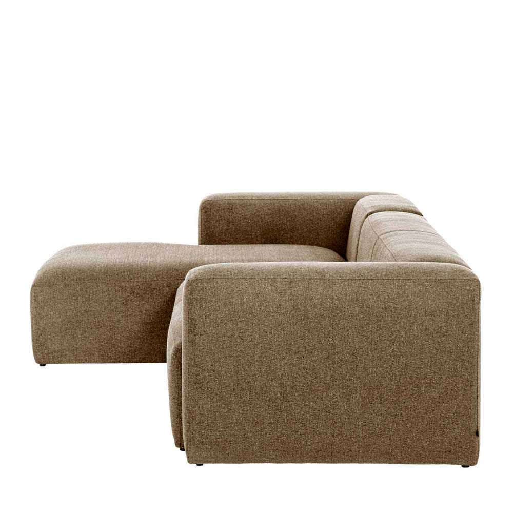 Hochwertige Chenille Eckcouch in Beige - Crotone
