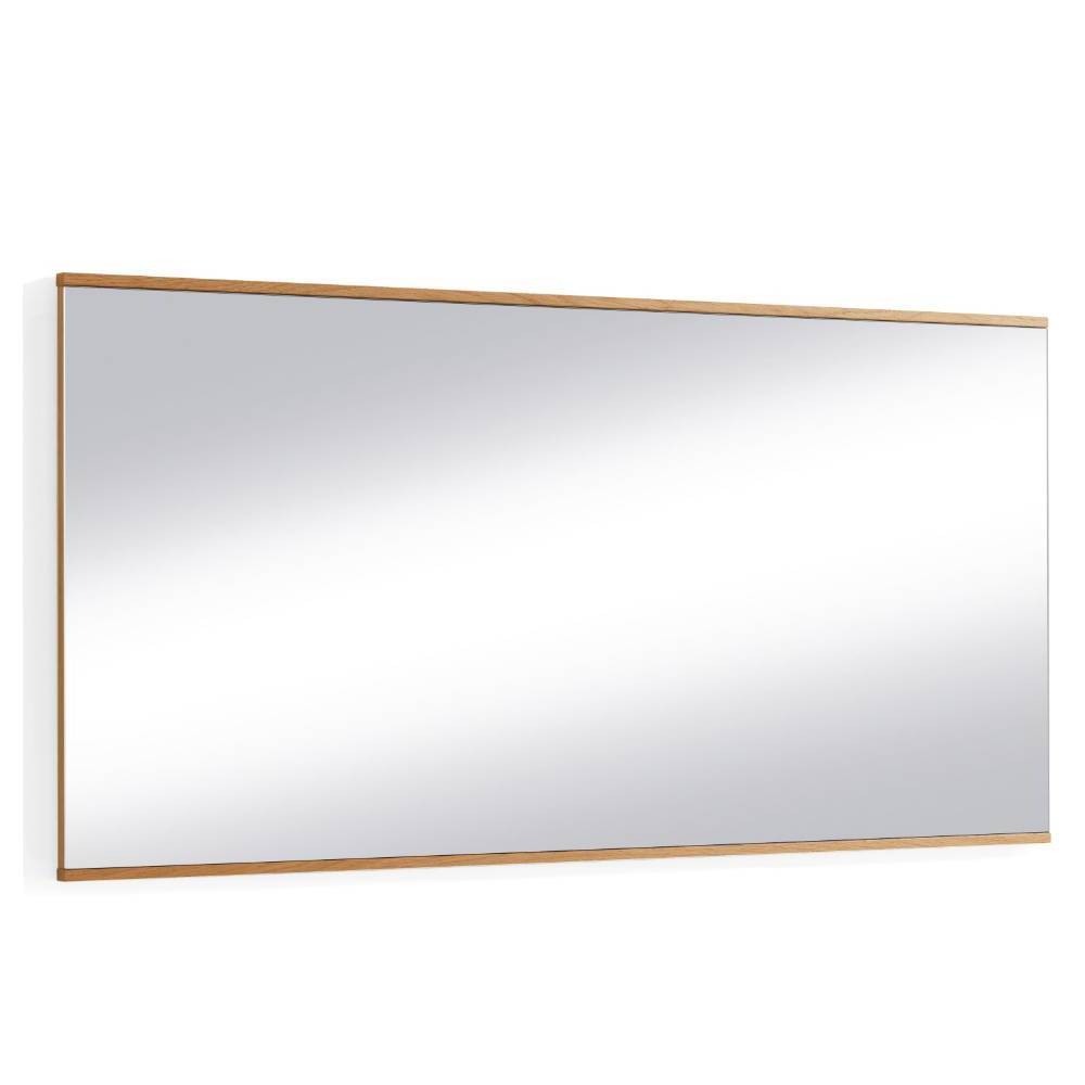 Gro er rechteckiger Wandspiegel mit Eiche Bianco Holzrahmen 123x61cm Barcelos