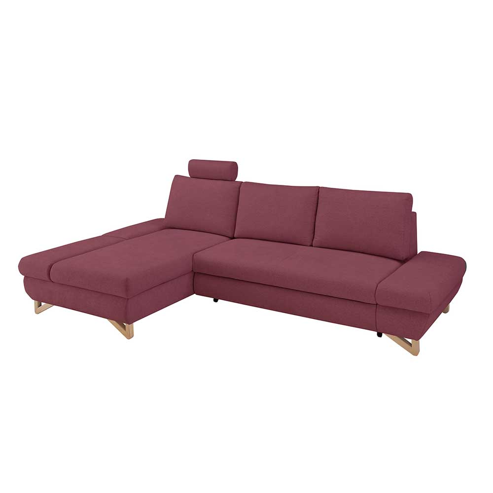 Polsterecke in Bordeaux Rot Velours - Baonga