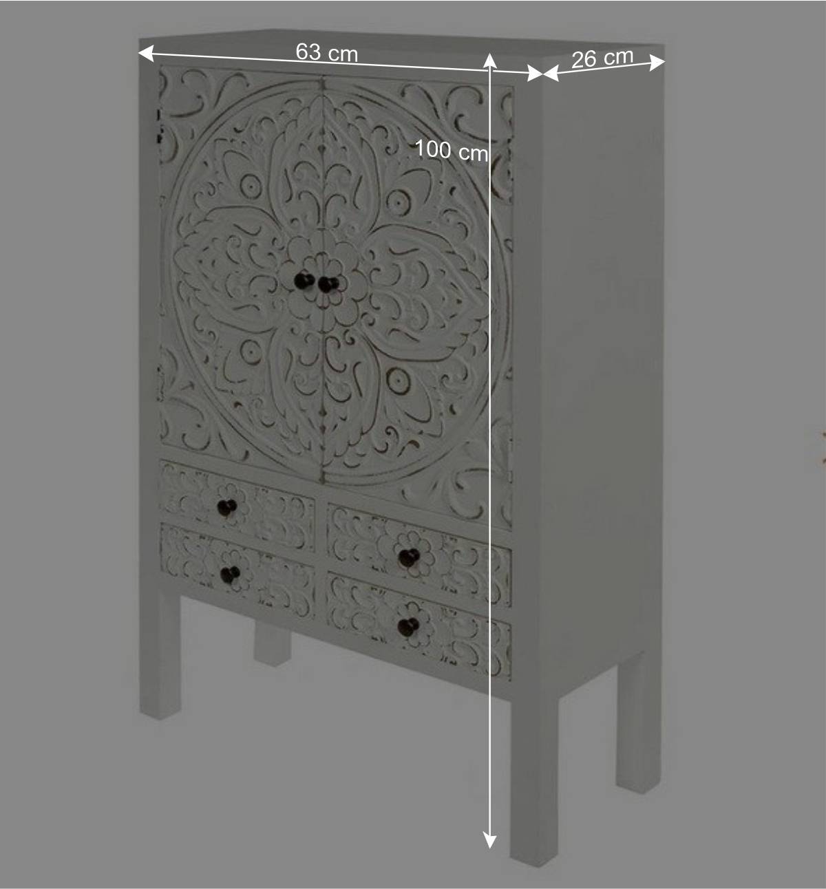Highboard mit Ornament Muster Front - Acacio
