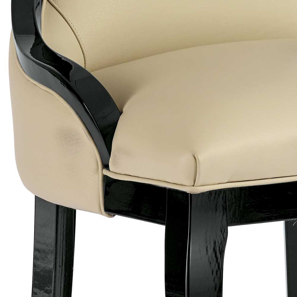 Esszimmer Polsterstuhl in Beige und Schwarz - Woodny