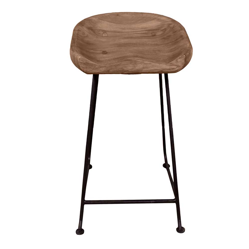 Industrial Barhocker Smantana aus massivem Akazienholz