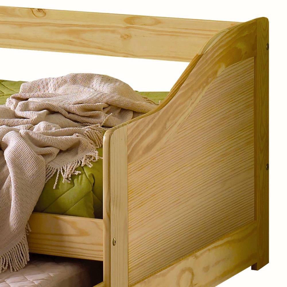 90x200 Massivholzbett mit Ausziehbett - Kascanu