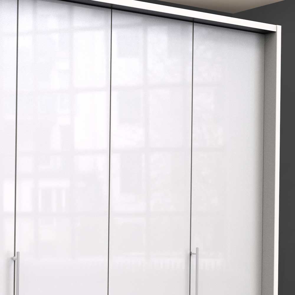 Weißer Schlafzimmerschrank mit zwei Falttüren - Dolienca
