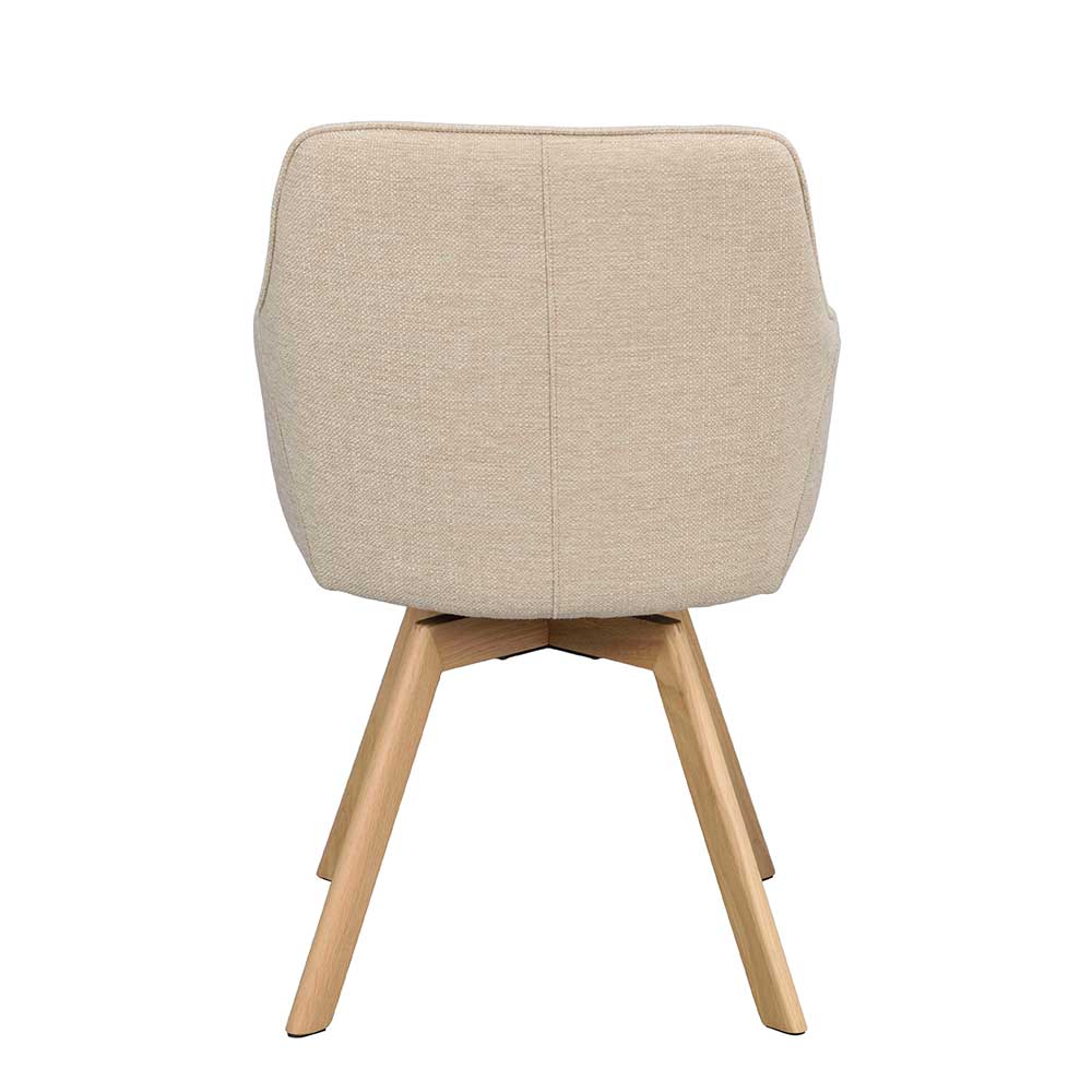 Drehbarer Tischsessel in Creme - Vecchio (2er Set)