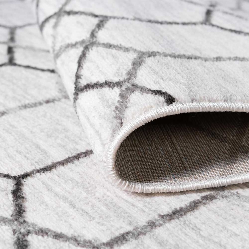 Moderner Designteppich in Creme und Grau - Mesmaria
