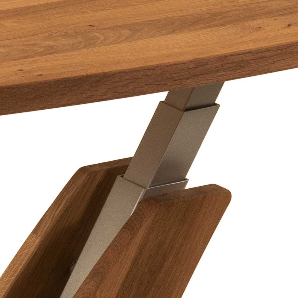 Höhenverstellbarer Couchtisch mit Glasablage - Tirol