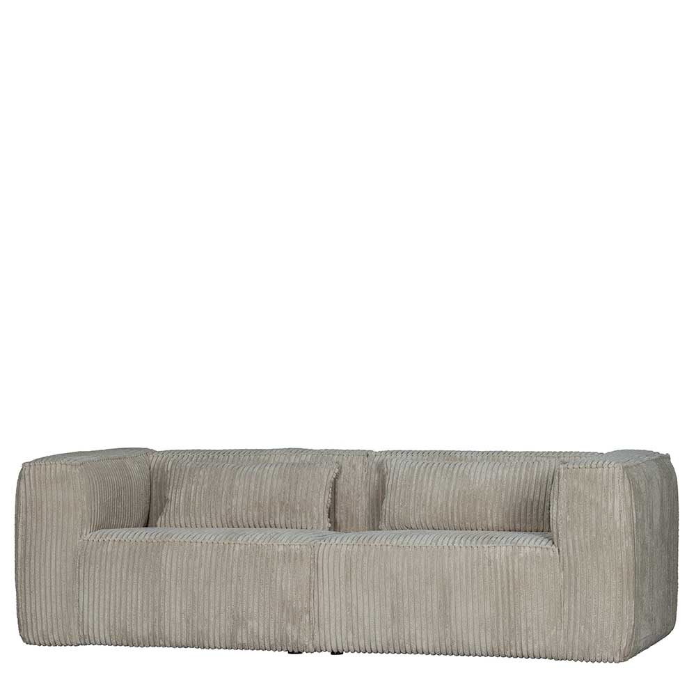 Cord Wohnzimmercouch in Beigegrau - Jamiesa