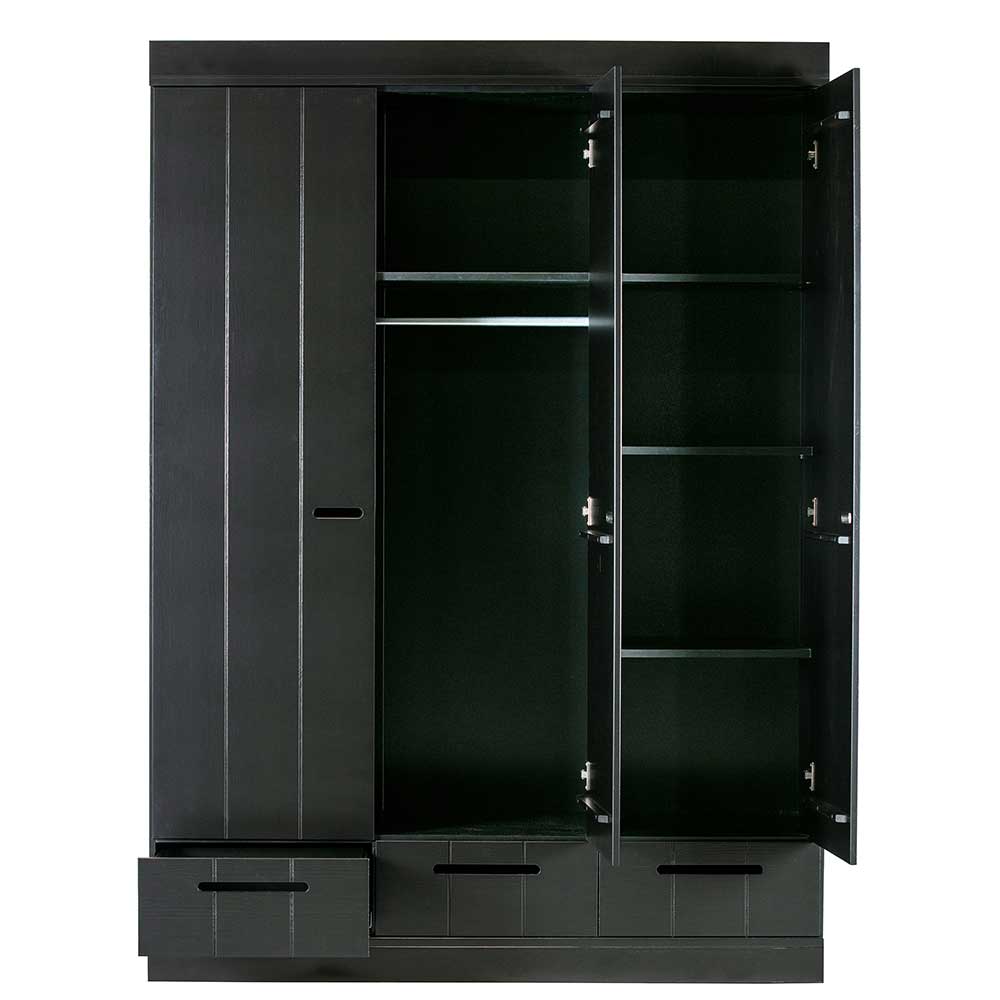 140x195x53 Kleiderschrank 3-türig & 3 Schubladen - Vindrus