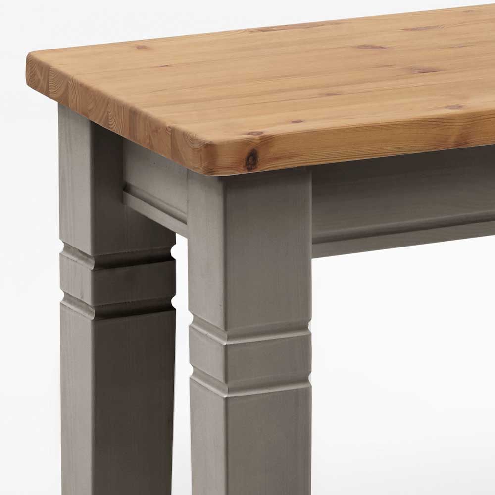 Holzbank Cempino in Grau Kiefer massiv