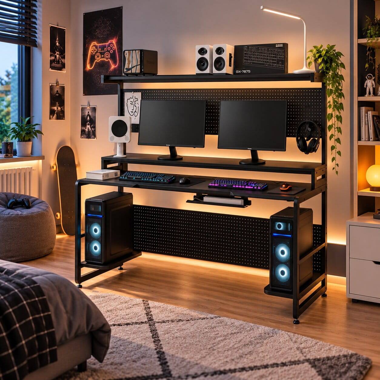 Gaming PC-Tisch in Schwarz - Peace