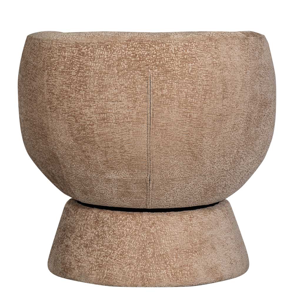 Drehbarer Sessel mit Chenille Bezug in Beige - Lescalier