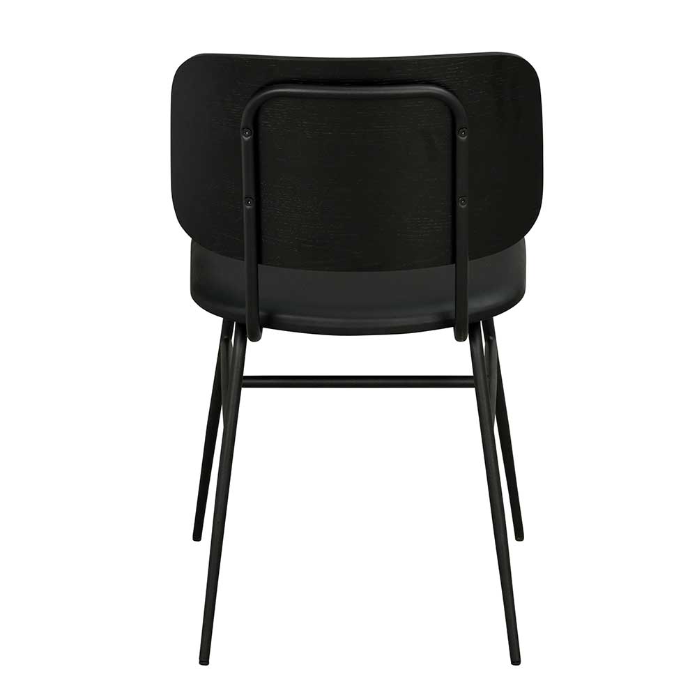 Schwarze Küchenstühle aus Material Mix - Nemuro (2er Set)