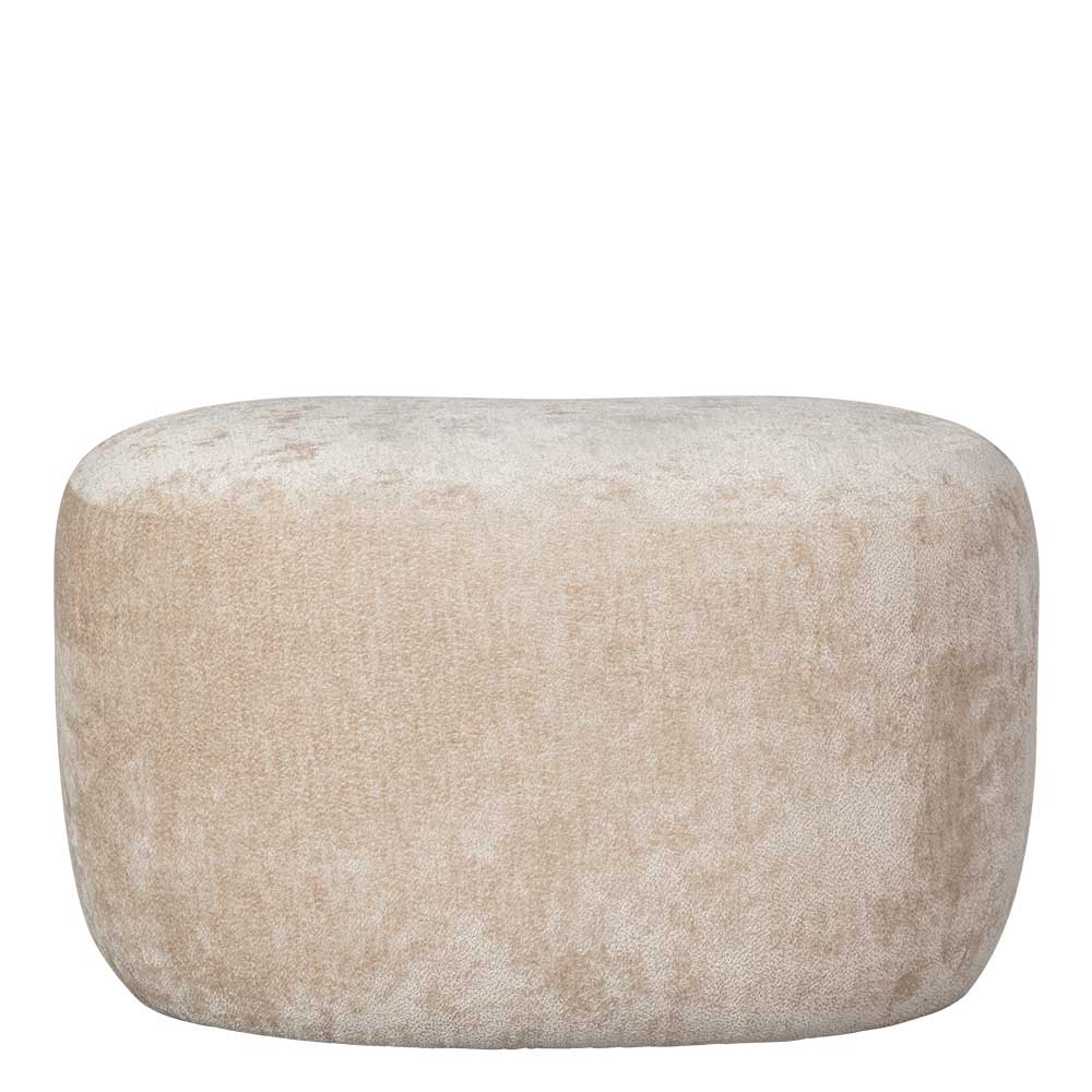 Polsterhocker in Beige Chenille - Paryra