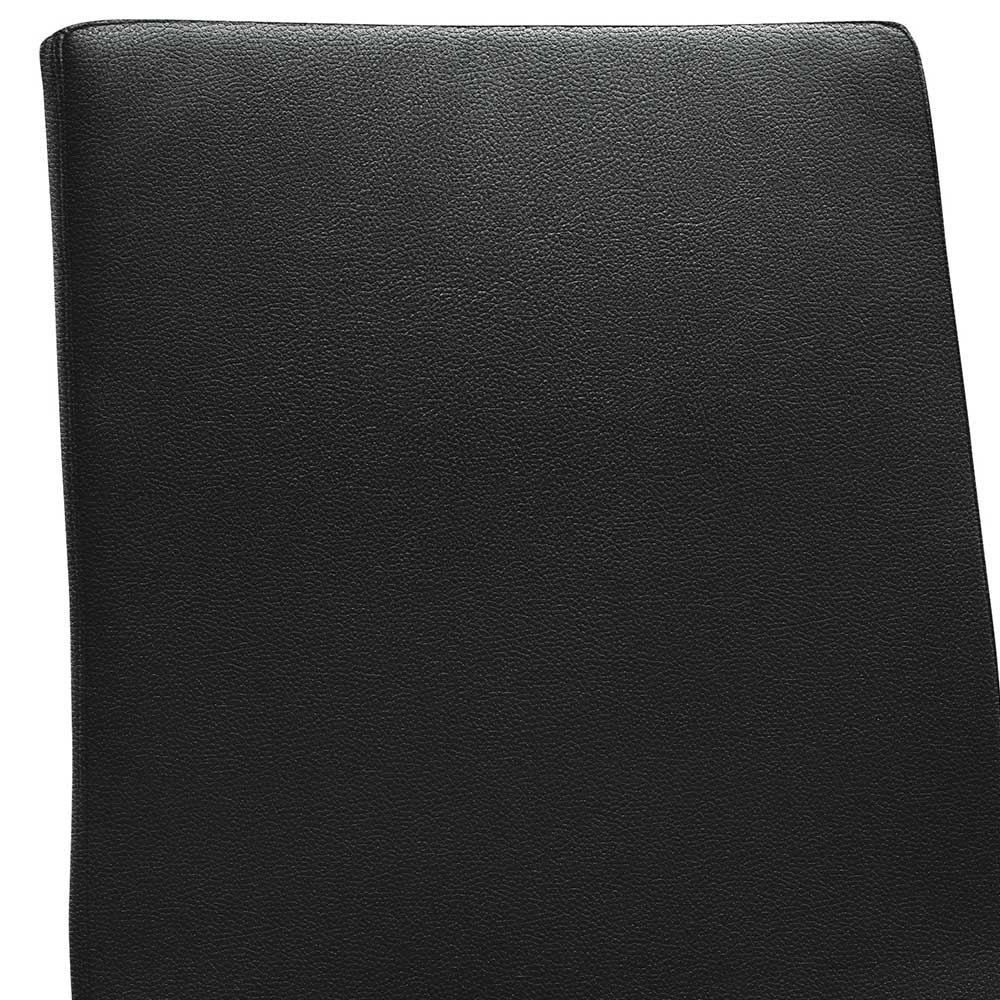 Esszimmerstuhl mit Kunstledersitz in Schwarz - Marine