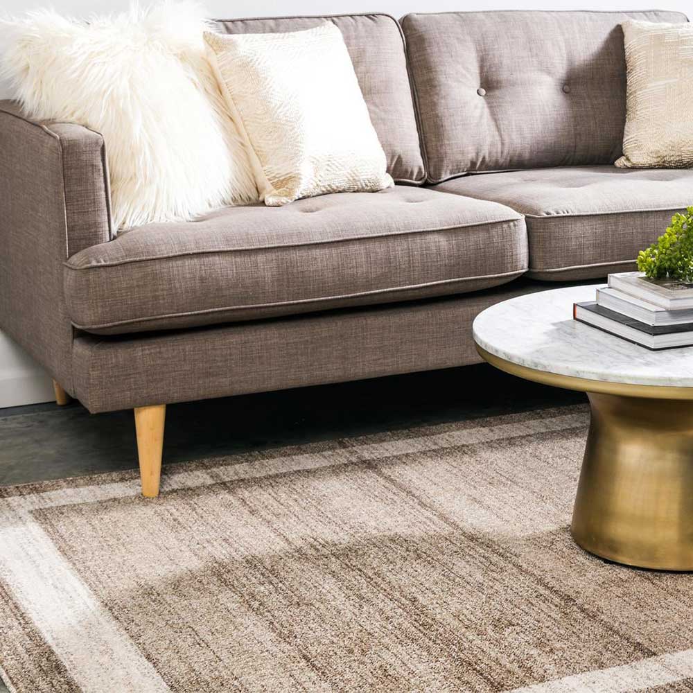 Teppich in Beige Braun Kurzflor - Osiko