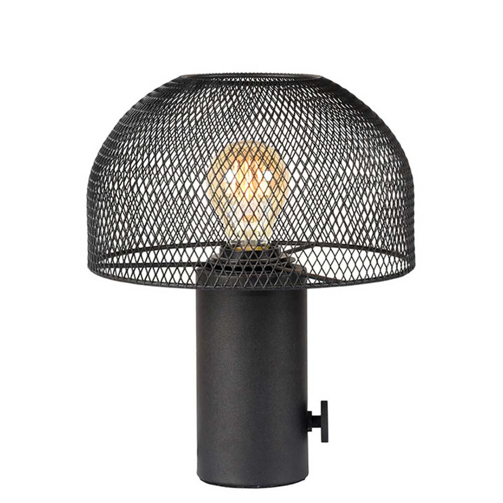 Pilz Design Tischlampe in Schwarz Metall - Janie