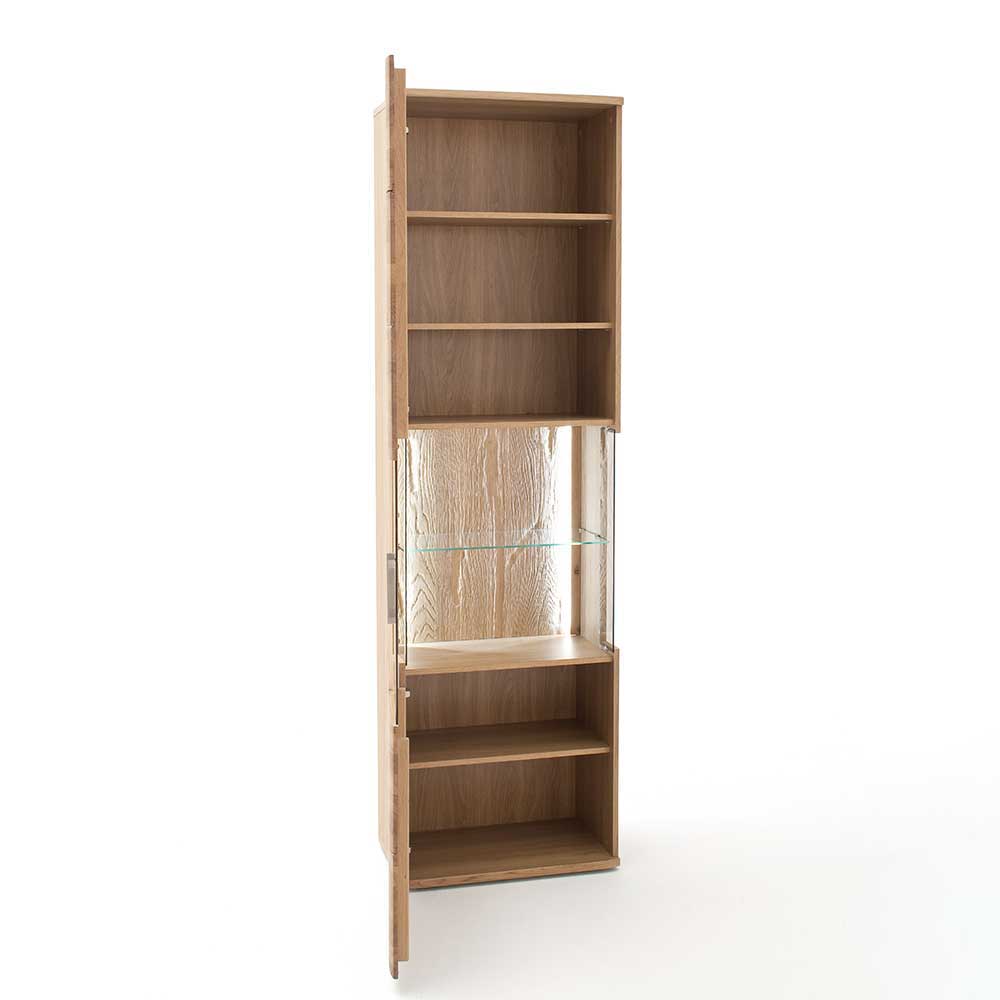 1-türige Schrank Vitrine aus Massivholz - Crokas