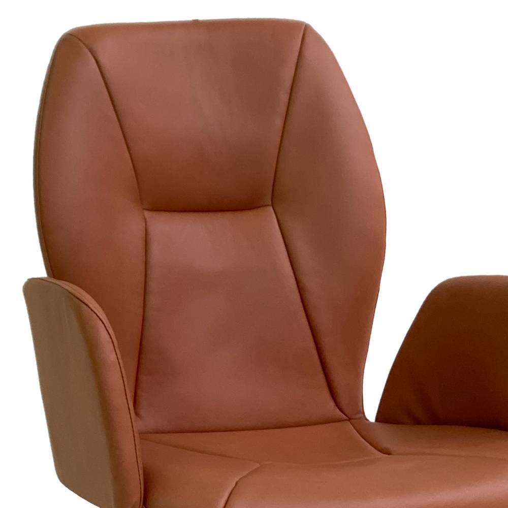Design-Esstischsessel in Cognac Braun - Oseidon