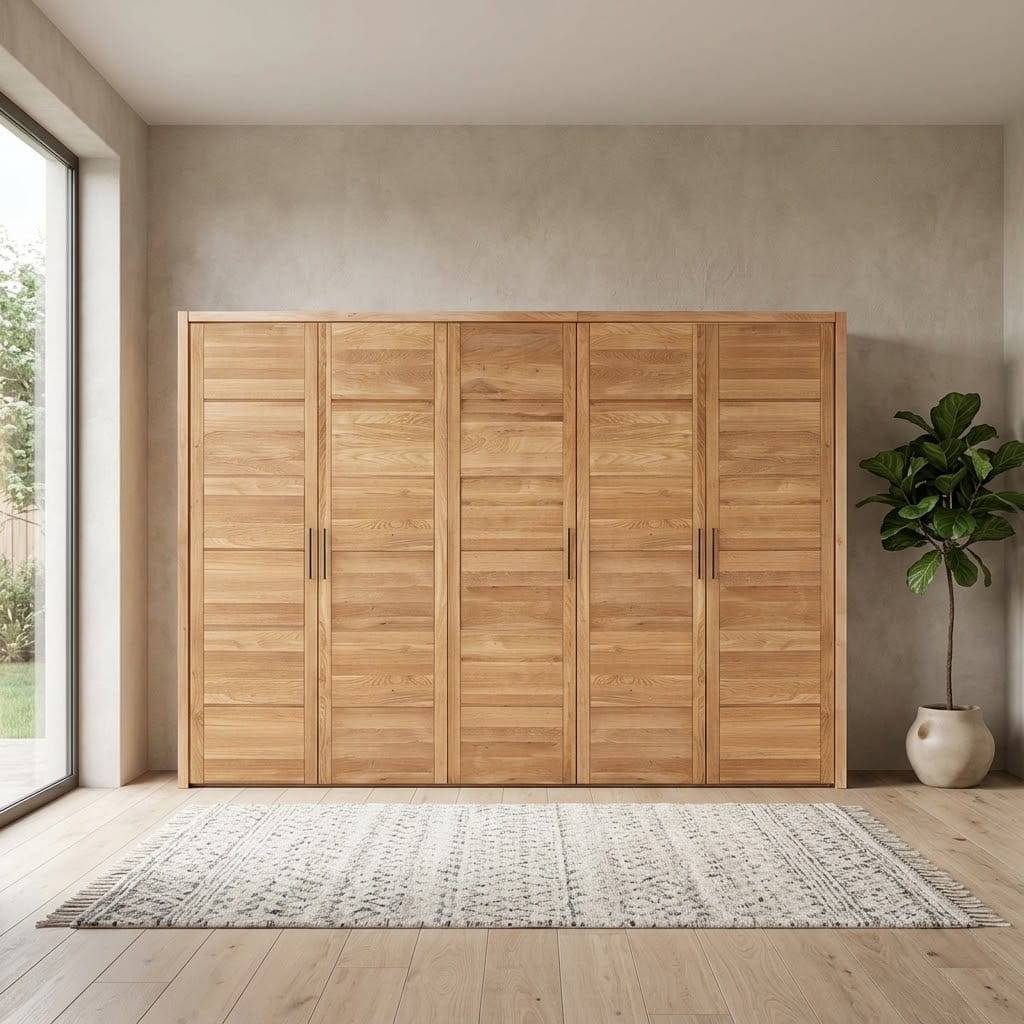 Massivholz Schlafzimmerschrank 5-türig - Zaisan